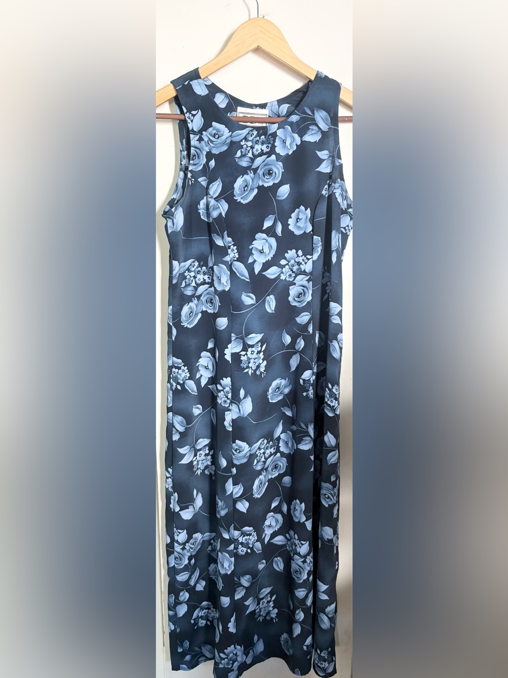 Vintage 90s Blue Floral Dres